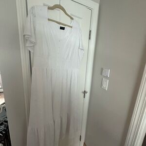 White Maxi Dress with eyelet design